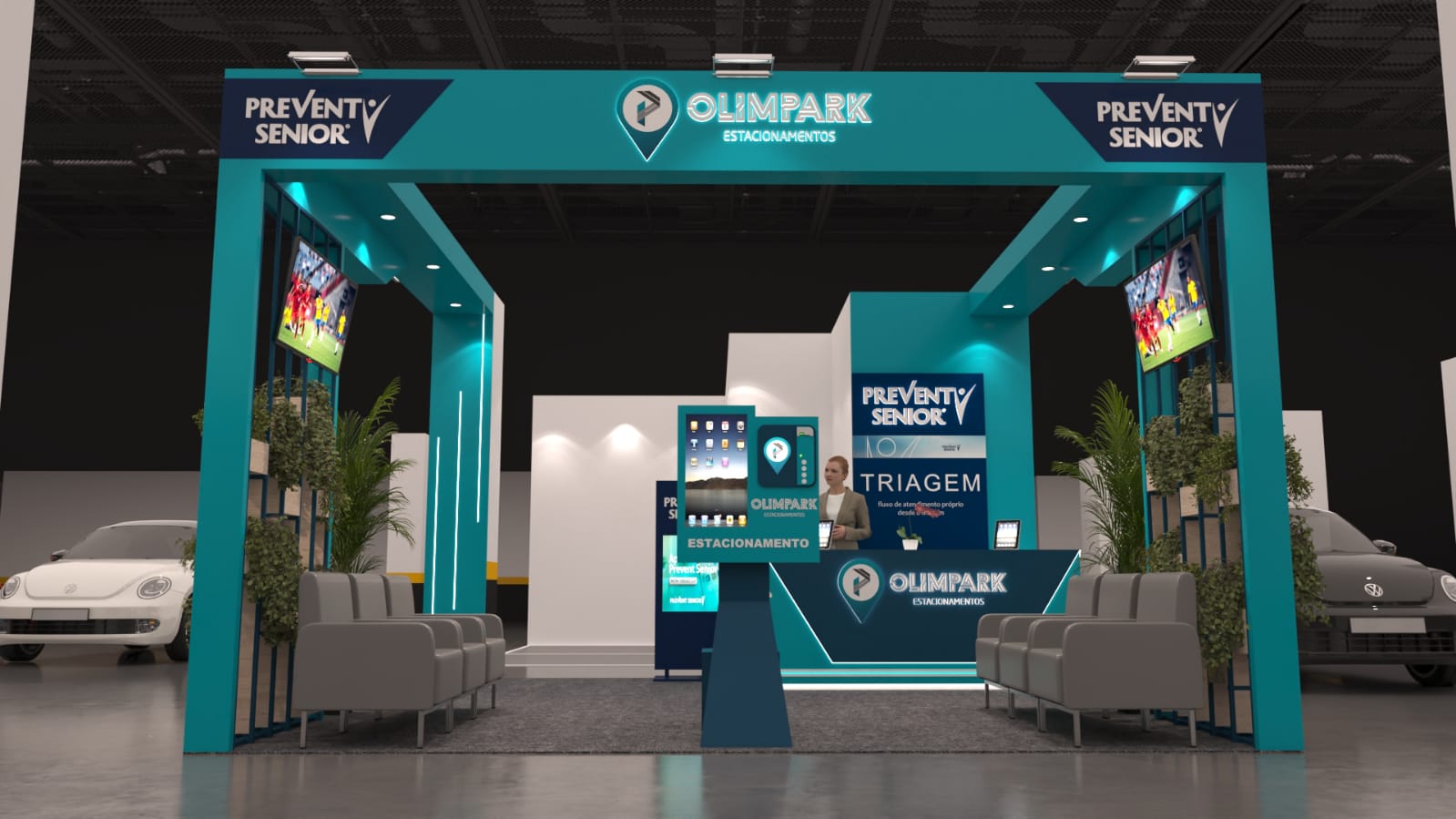 Estrutura de atendimento Olimpark em ação institucional